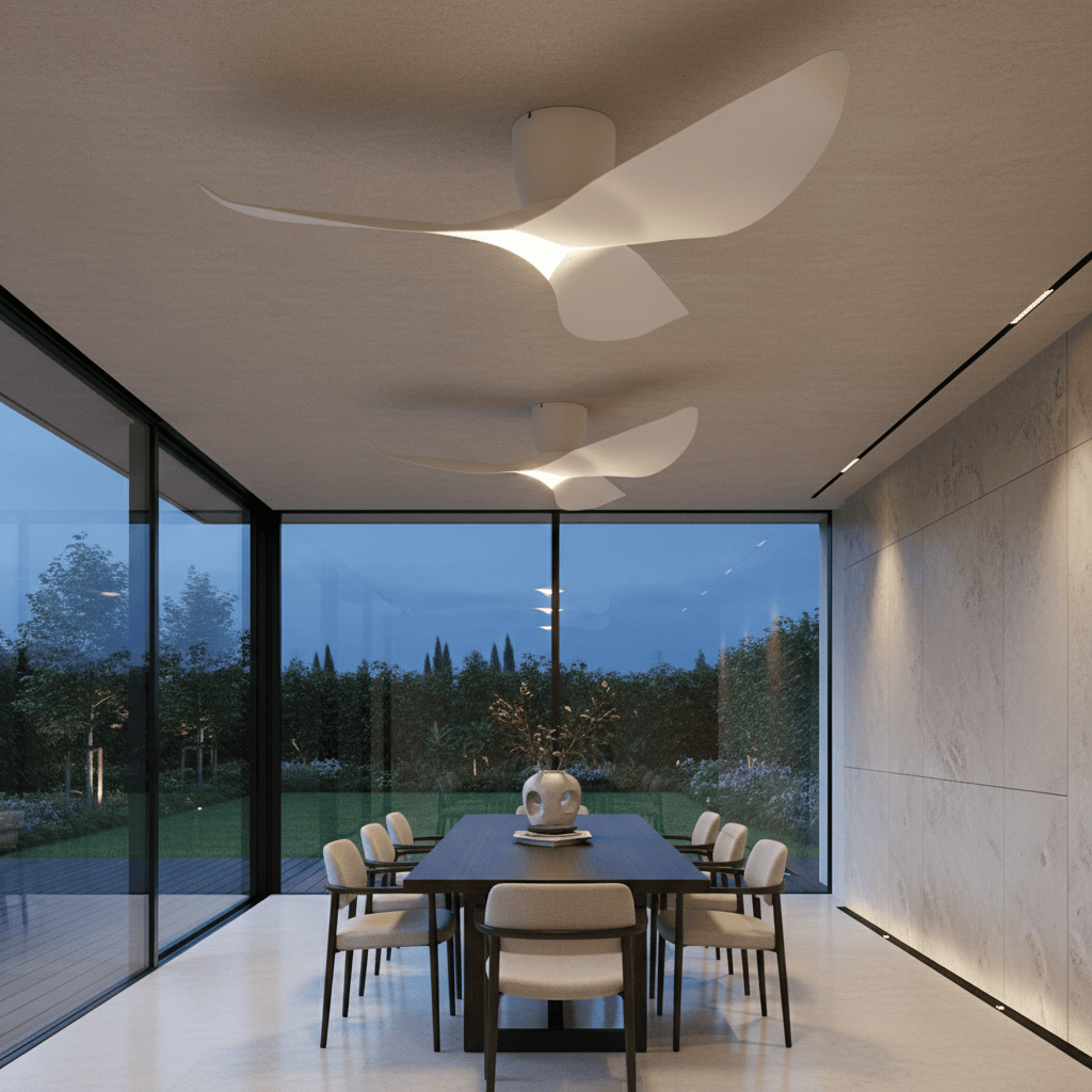 Elvora Ceiling Fan | Sculptural Wing Blade Design