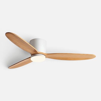Elvora Ceiling Fan | Wood Blade Flush Mount Design