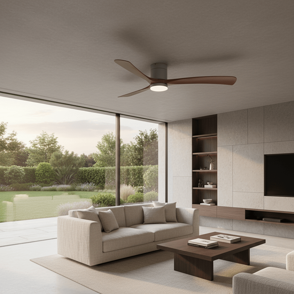 Elvora Ceiling Fan | Wooden Blade LED Light Design