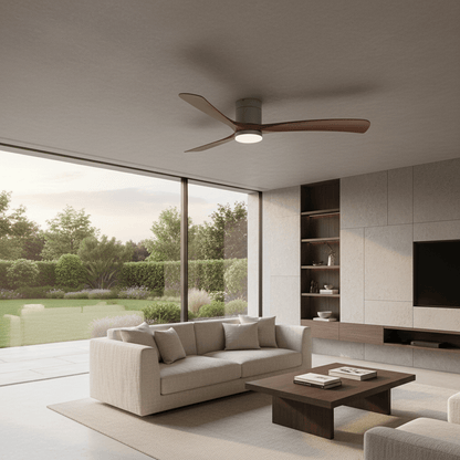 Elvora Ceiling Fan | Wooden Blade LED Light Design
