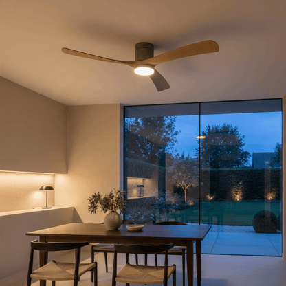 Elvora Ceiling Fan | Wooden Blade LED Light Design