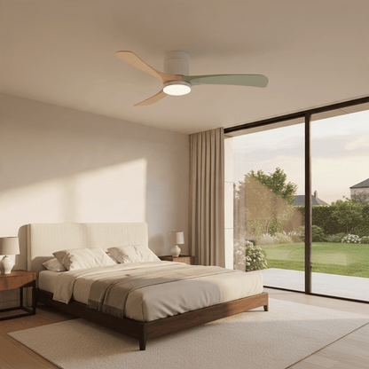 Elvora Ceiling Fan | Wooden Blade LED Light Design