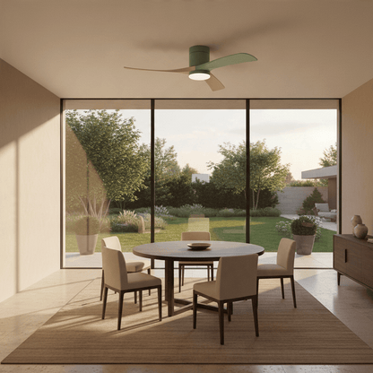 Elvora Ceiling Fan | Wooden Blade LED Light Design