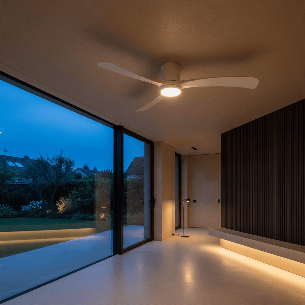 Elvora Ceiling Fan | Wooden Blade LED Light Design