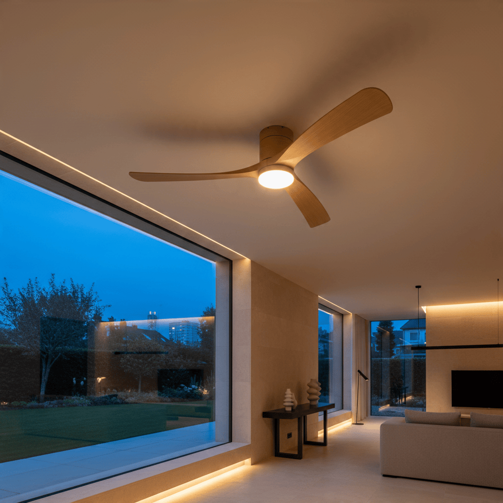 Elvora Ceiling Fan | Wooden Blade LED Light Design