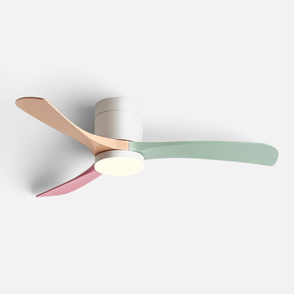 Elvora Ceiling Fan | Wooden Blade LED Light Design