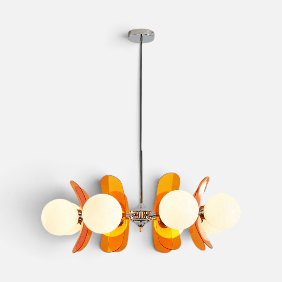Elvora Ceiling Light | Amber Glass Globe Chandelier