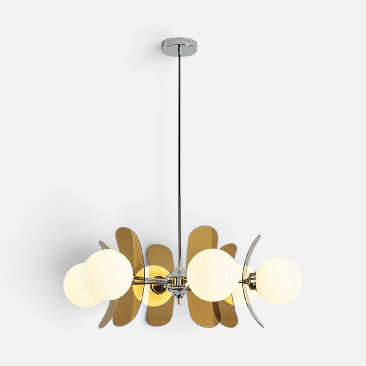 Elvora Ceiling Light | Amber Glass Globe Chandelier