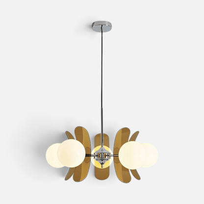 Elvora Ceiling Light | Amber Glass Globe Chandelier
