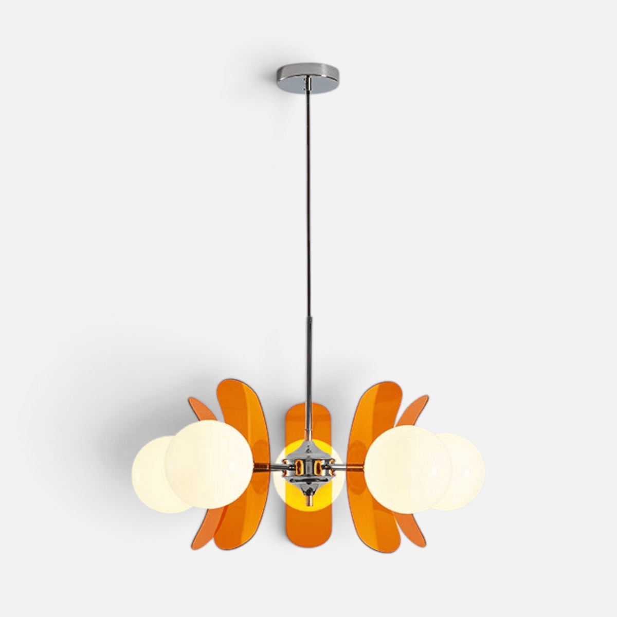 Elvora Ceiling Light | Amber Glass Globe Chandelier