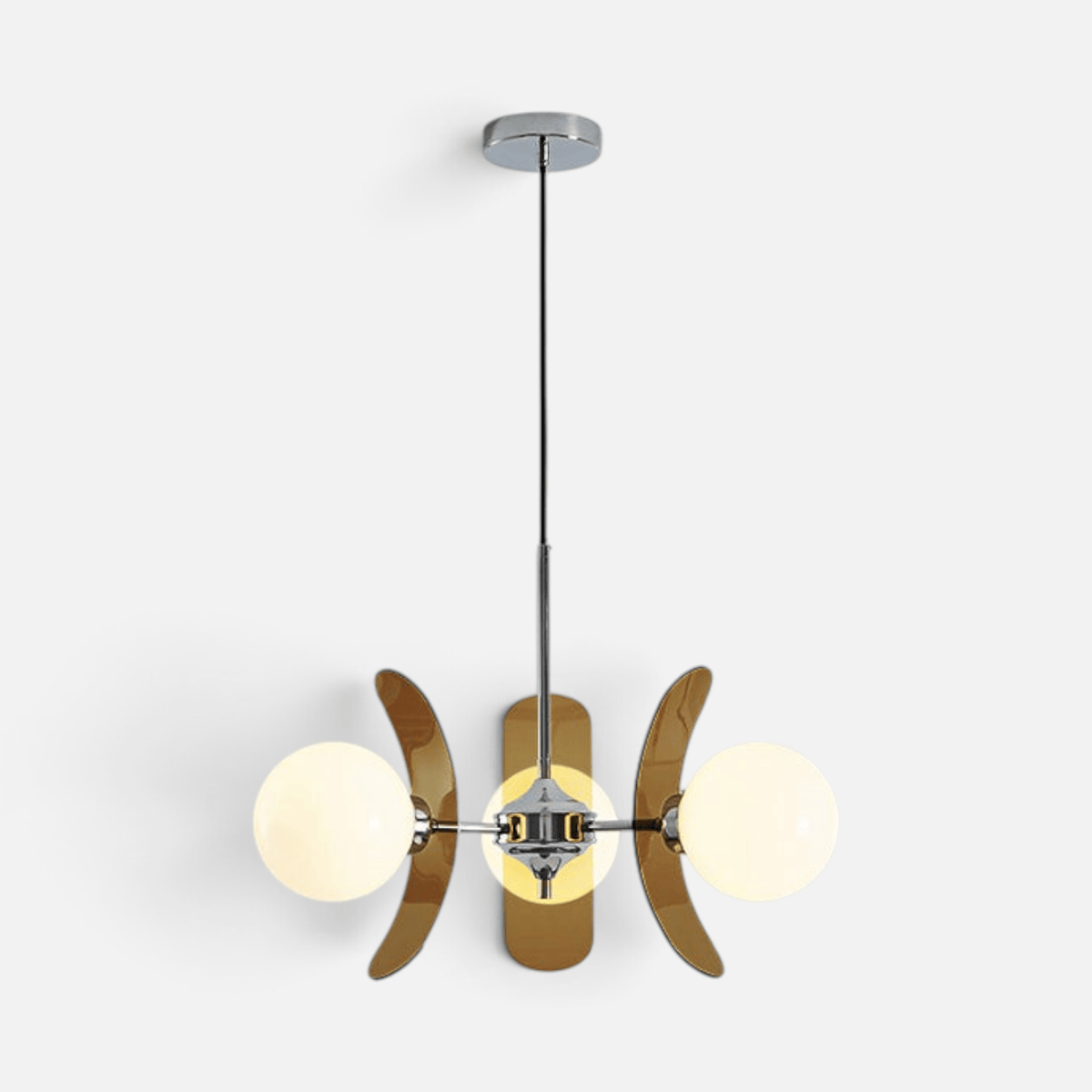 Elvora Ceiling Light | Amber Glass Globe Chandelier