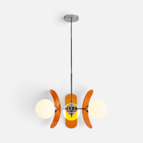Elvora Ceiling Light | Amber Glass Globe Chandelier
