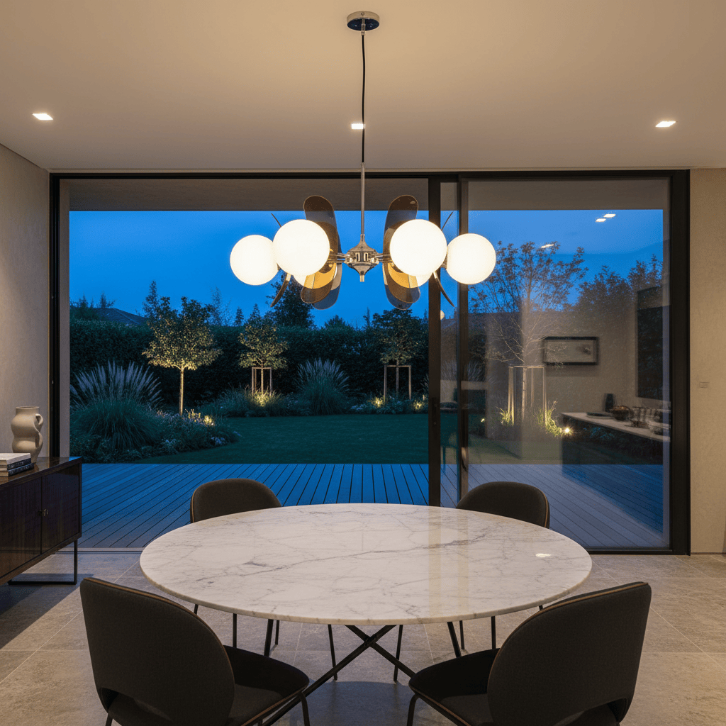 Elvora Ceiling Light | Amber Glass Globe Chandelier