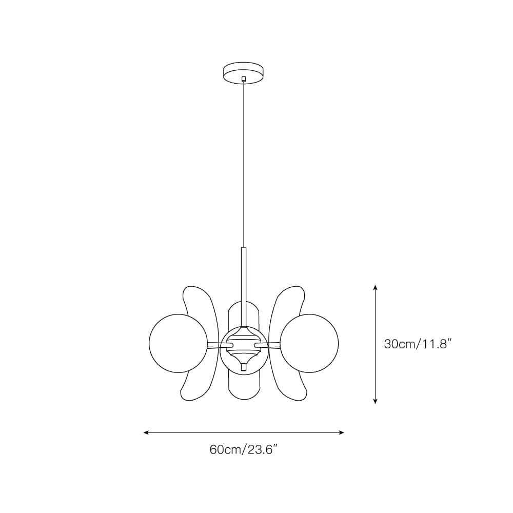 Elvora Ceiling Light | Amber Glass Globe Chandelier