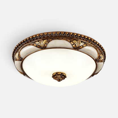 Elvora Ceiling Light | Antique Brass Dome Design
