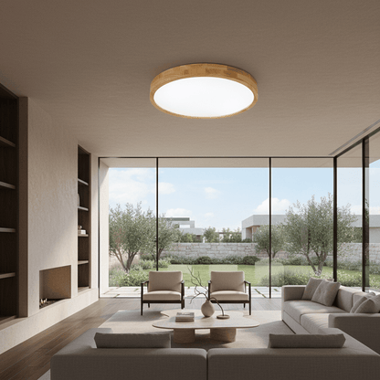 Elvora Ceiling Light | Bamboo Border Flush Mount Design