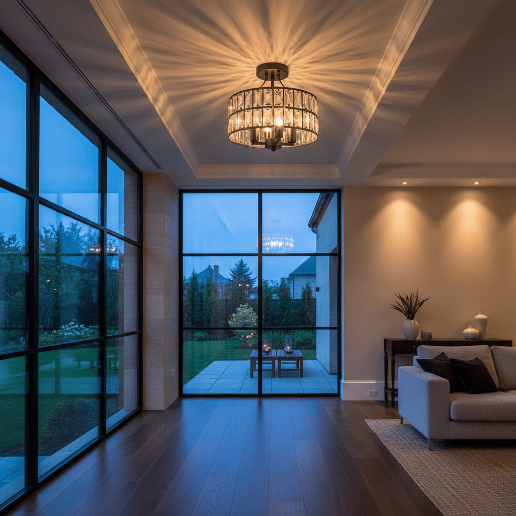 Elvora Ceiling Light | Crystal Drum Shade Design