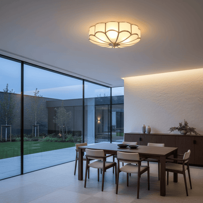 Elvora Ceiling Light | Frosted Glass Lotus Fixture