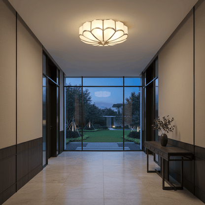 Elvora Ceiling Light | Frosted Glass Lotus Fixture