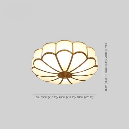 Elvora Ceiling Light | Frosted Glass Lotus Fixture