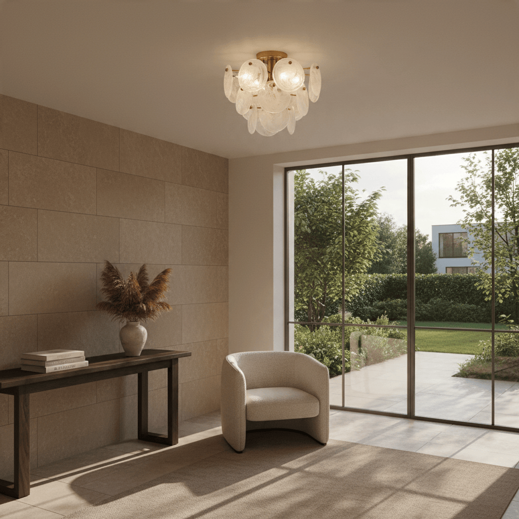 Elvora Ceiling Light | Frosted Glass Petal Chandelier