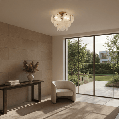 Elvora Ceiling Light | Frosted Glass Petal Chandelier