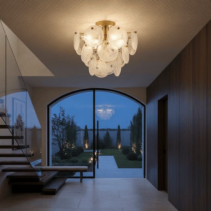 Elvora Ceiling Light | Frosted Glass Petal Chandelier