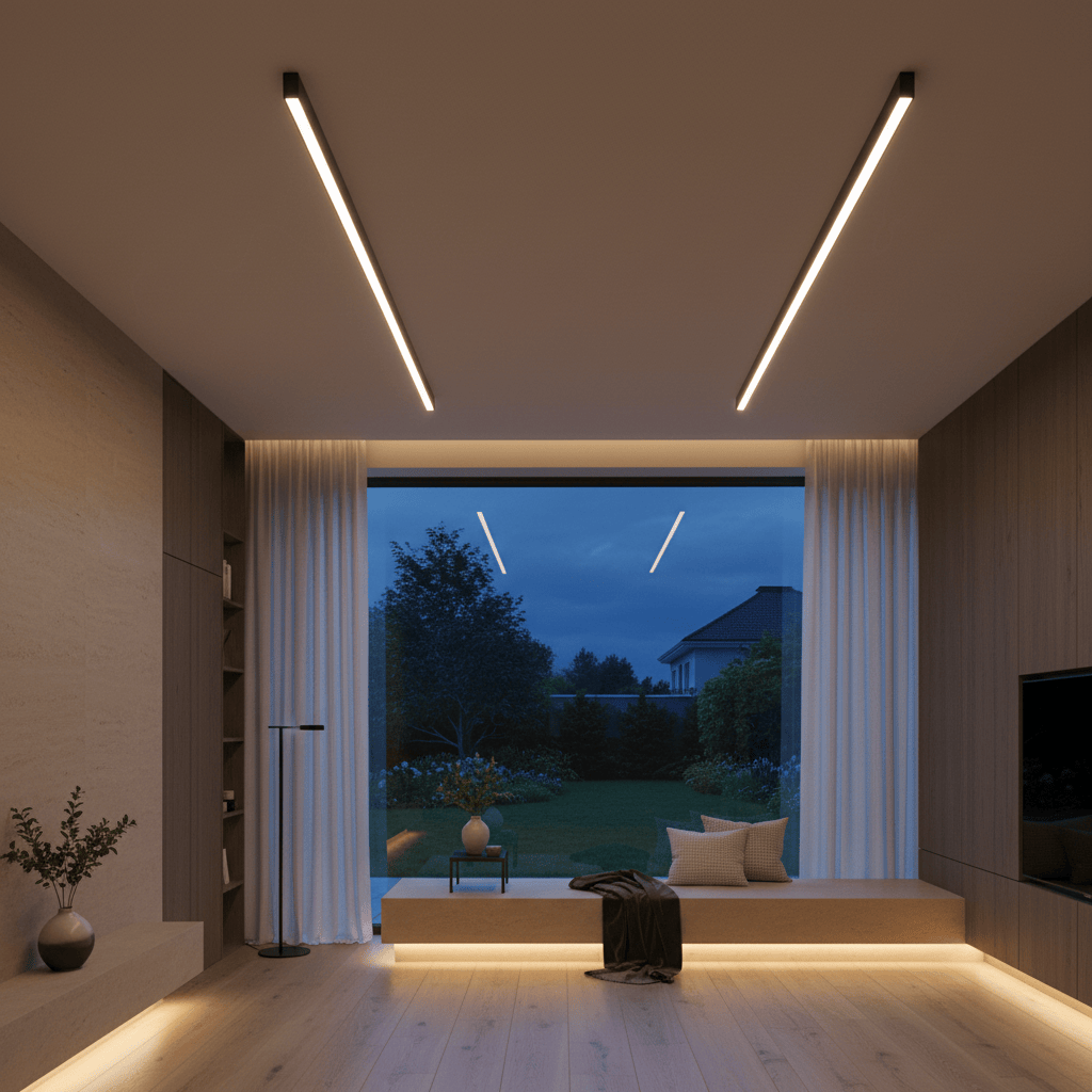 Elvora Ceiling Light | Linear Black LED Design