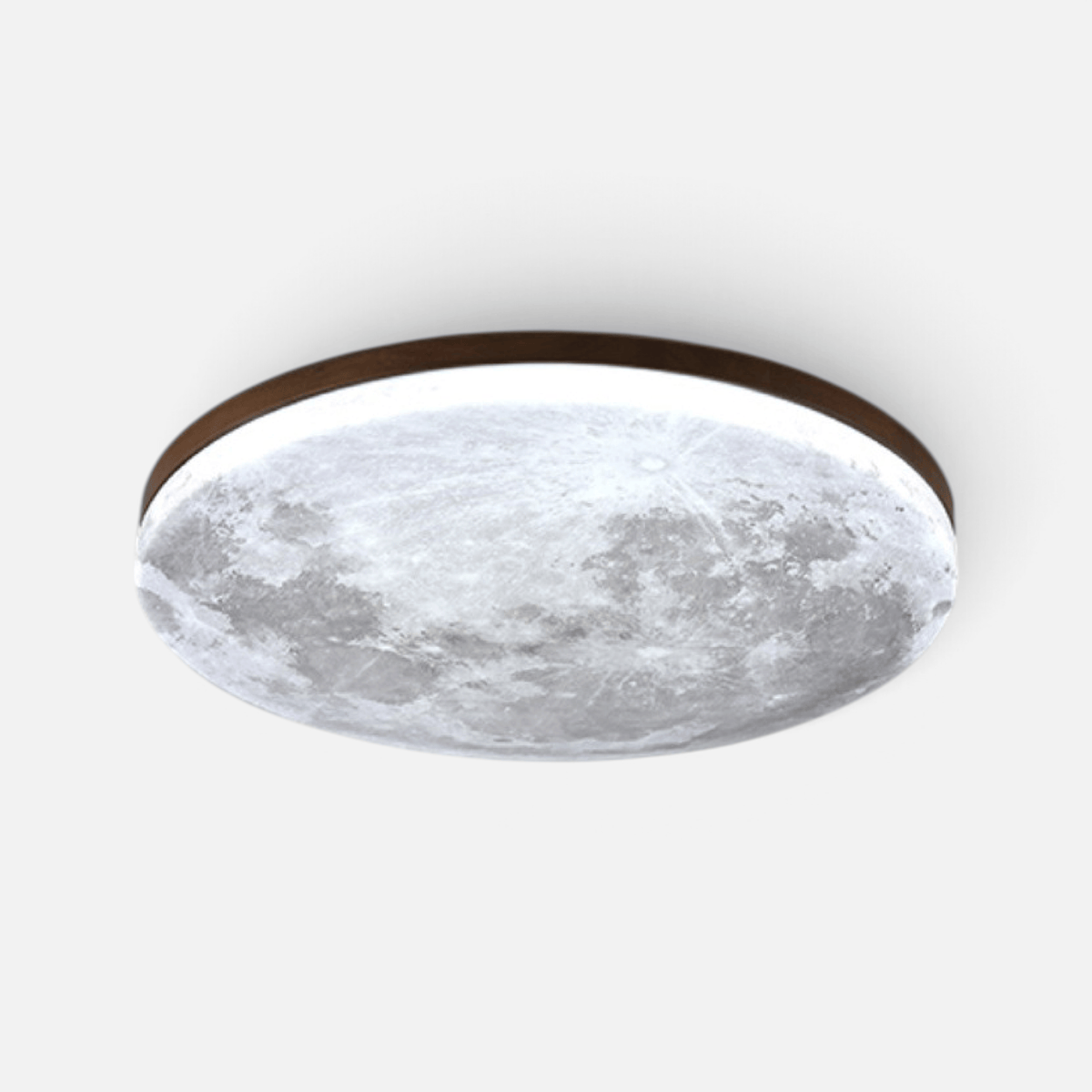 Elvora Ceiling Light | Lunar Disc Wood Ring LED Design