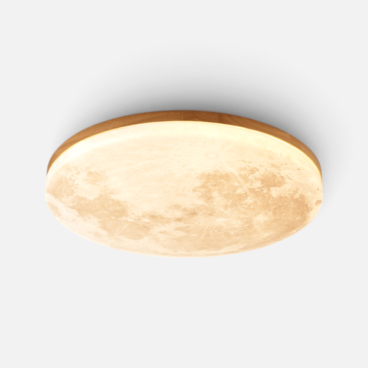Elvora Ceiling Light | Lunar Disc Wood Ring LED Design