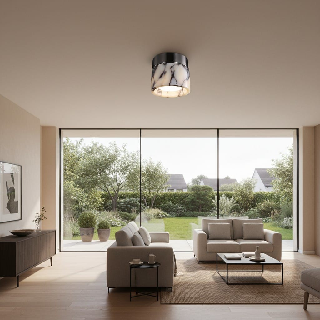 Elvora Ceiling Light | Marble Cylinder Spotlight Design