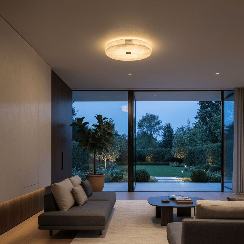 Elvora Ceiling Light | Marble Effect Flush Mount