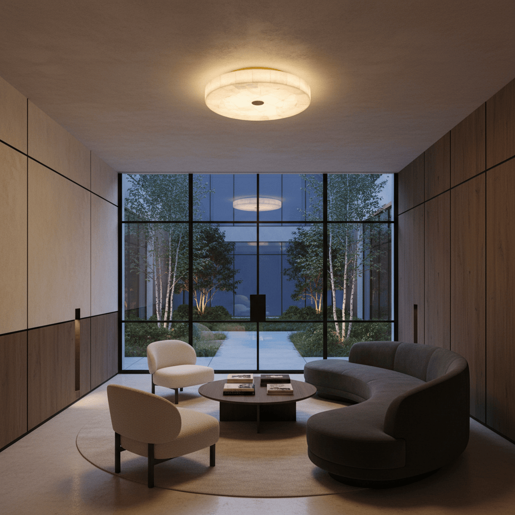 Elvora Ceiling Light | Marble Effect Flush Mount