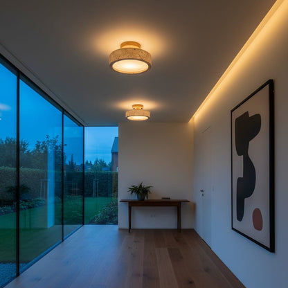 Elvora Ceiling Light | Natural Stone Round Design