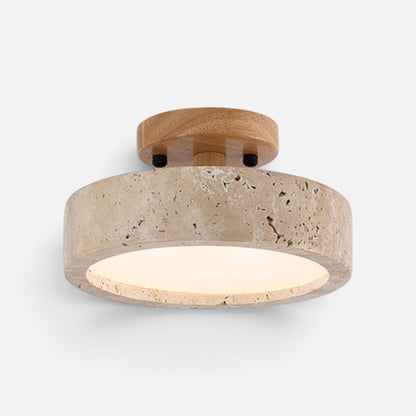 Elvora Ceiling Light | Natural Stone Round Design