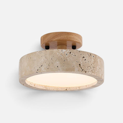 Elvora Ceiling Light | Natural Stone Round Design