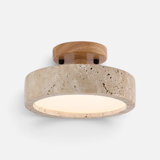 Elvora Ceiling Light | Natural Stone Round Design