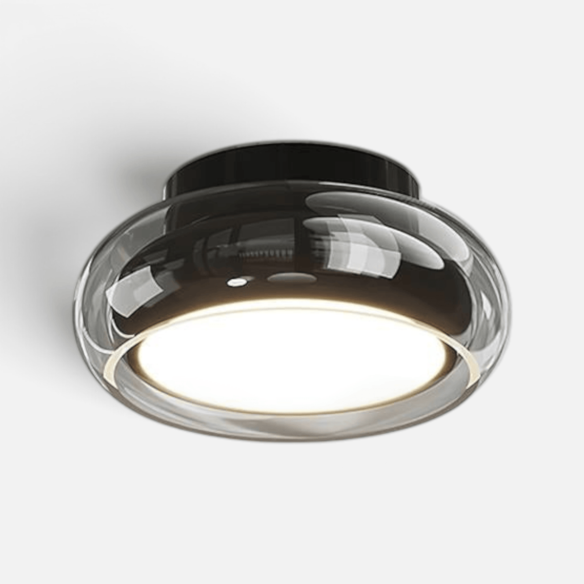 Elvora Ceiling Light | Retro Amber Glass Flush Mount