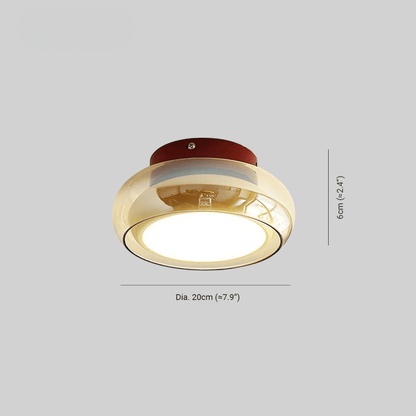 Elvora Ceiling Light | Retro Amber Glass Flush Mount