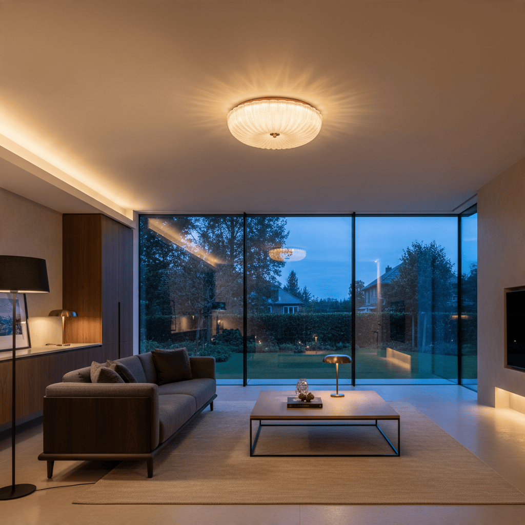 Elvora Ceiling Light | Ripple Glass Flush Mount
