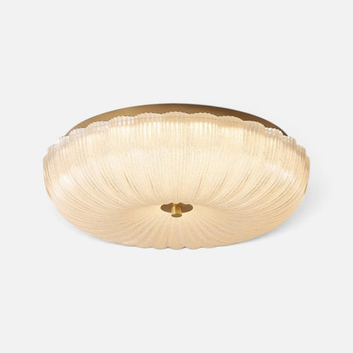 Elvora Ceiling Light | Ripple Glass Flush Mount
