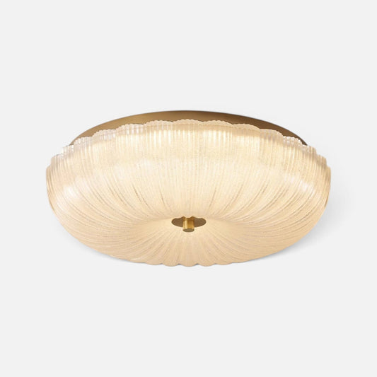 Elvora Ceiling Light | Ripple Glass Flush Mount