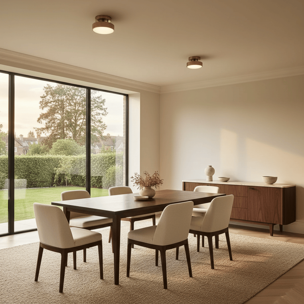 Elvora Ceiling Light | Round Drum Flush Mount