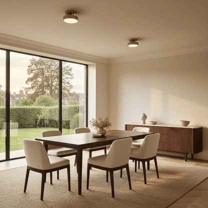 Elvora Ceiling Light | Round Drum Flush Mount