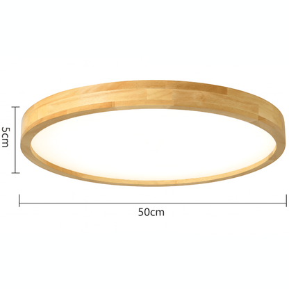 Elvora Ceiling Light | Round Wood Frame LED Design