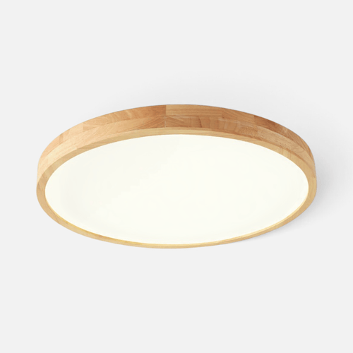 Elvora Ceiling Light | Round Wood Frame LED Design