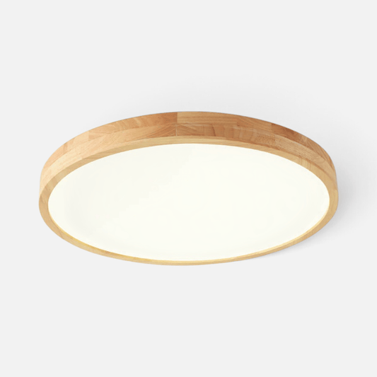 Elvora Ceiling Light | Round Wood Frame LED Design
