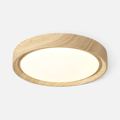 Elvora Ceiling Light | Round Wood Grain LED Design