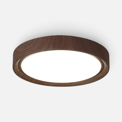 Elvora Ceiling Light | Round Wood Grain LED Design