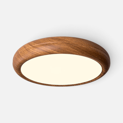 Elvora Ceiling Light | Round Wood Grain LED Design